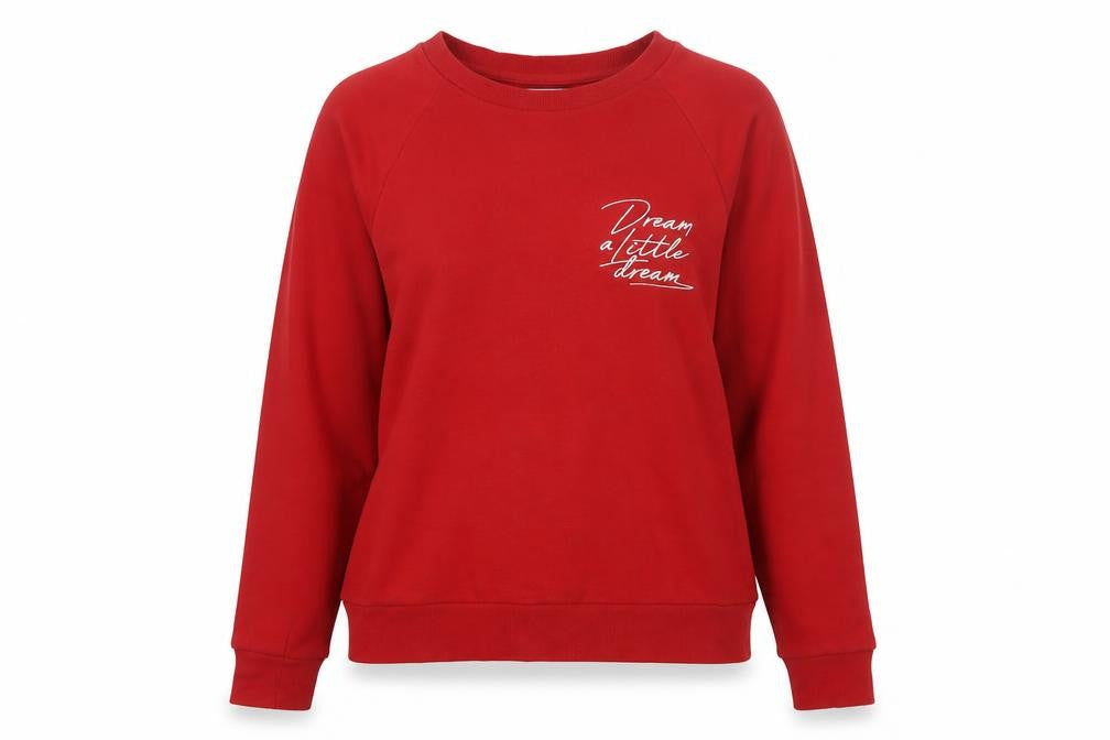 Warehouse Women’s Red S Pullover Sweatshirt Dream a Little Dream