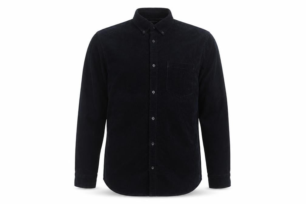 Only & Sons Men’s Black L Regular Corduroy Button-Down Long Sleeve Shirt