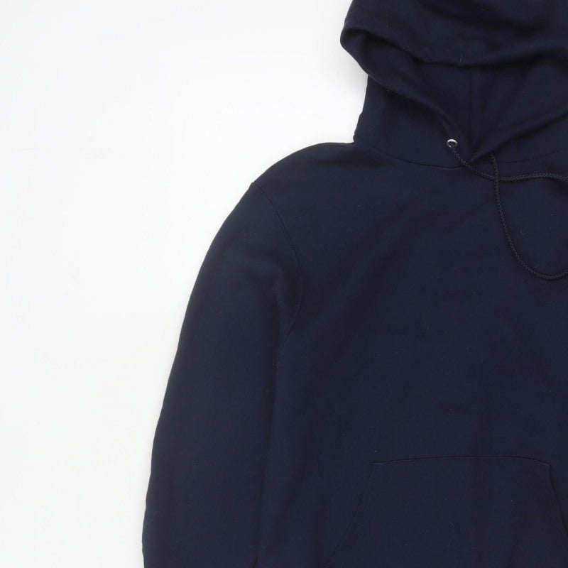Champion Men's Navy S Pullover Hoodie Logo Kangaroo Pocket