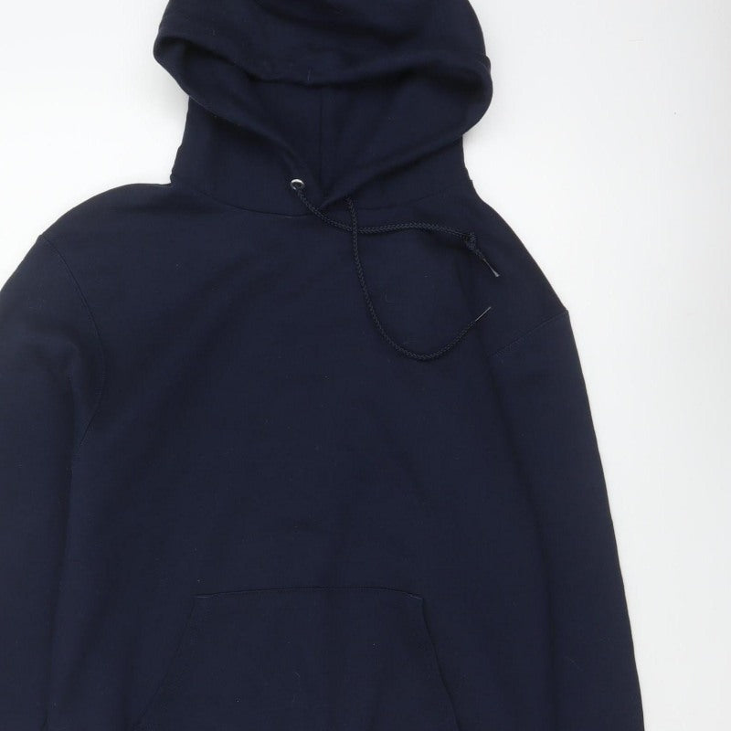 Champion Men's Navy S Pullover Hoodie Logo Kangaroo Pocket