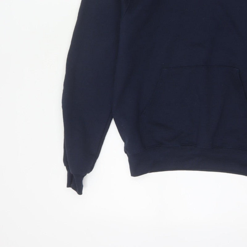 Champion Men's Navy S Pullover Hoodie Logo Kangaroo Pocket