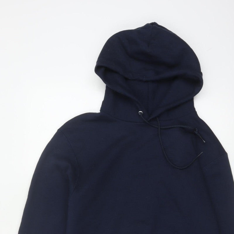 Champion Men's Navy S Pullover Hoodie Logo Kangaroo Pocket