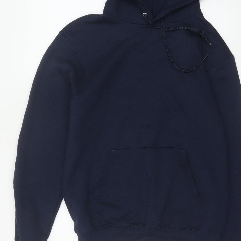 Champion Men's Navy S Pullover Hoodie Logo Kangaroo Pocket