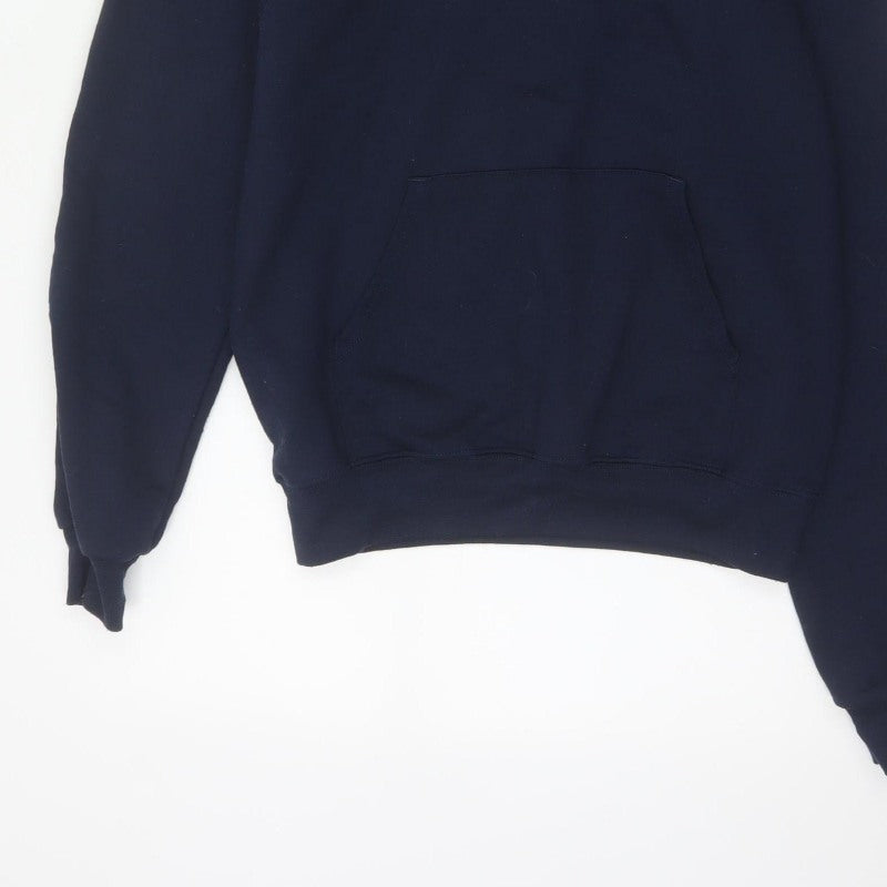 Champion Men's Navy S Pullover Hoodie Logo Kangaroo Pocket