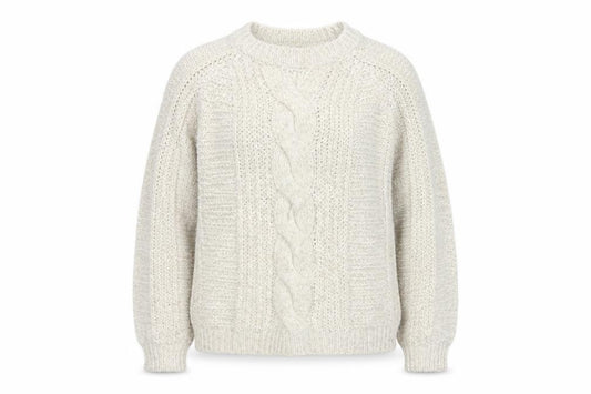 Fat Face Women’s Ivory UK 12 Cable-Knit Crew Neck Jumper