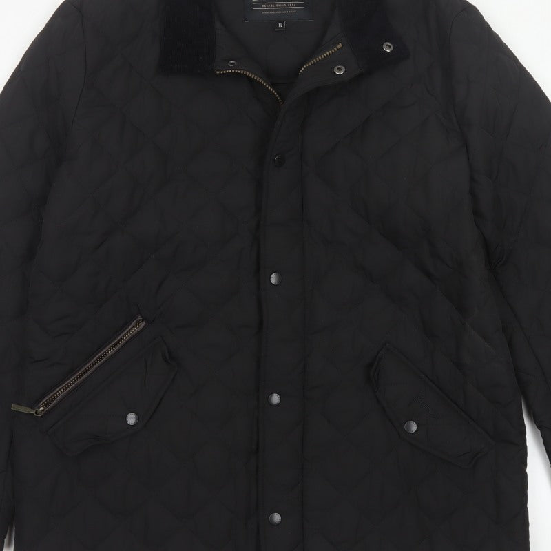Barbour Men’s Black XL Quilted Jacket Stand Collar Zip Snap Outdoor