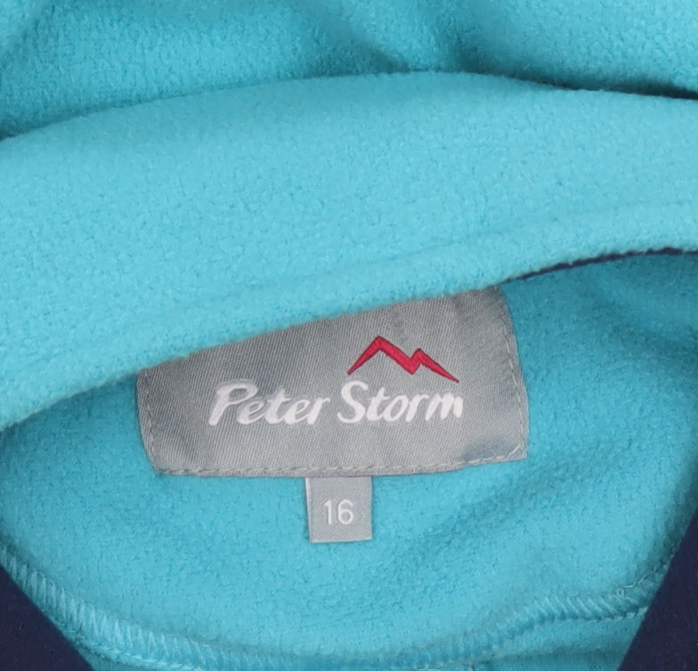 Peter Storm Women’s Turquoise UK 16 1/4 Zip Fleece Pullover Sweatshirt