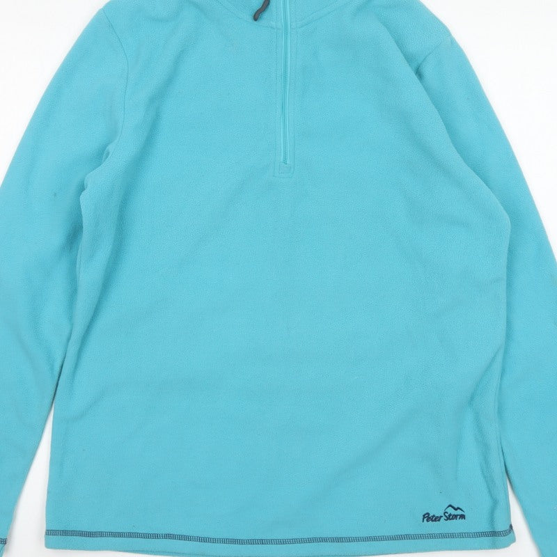 Peter Storm Women’s Turquoise UK 16 1/4 Zip Fleece Pullover Sweatshirt