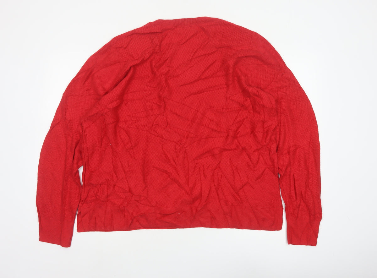 Gap Women’s Red 2XL Cable-Knit Crew Neck Pullover Jumper