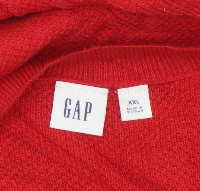 Gap Women’s Red 2XL Cable-Knit Crew Neck Pullover Jumper