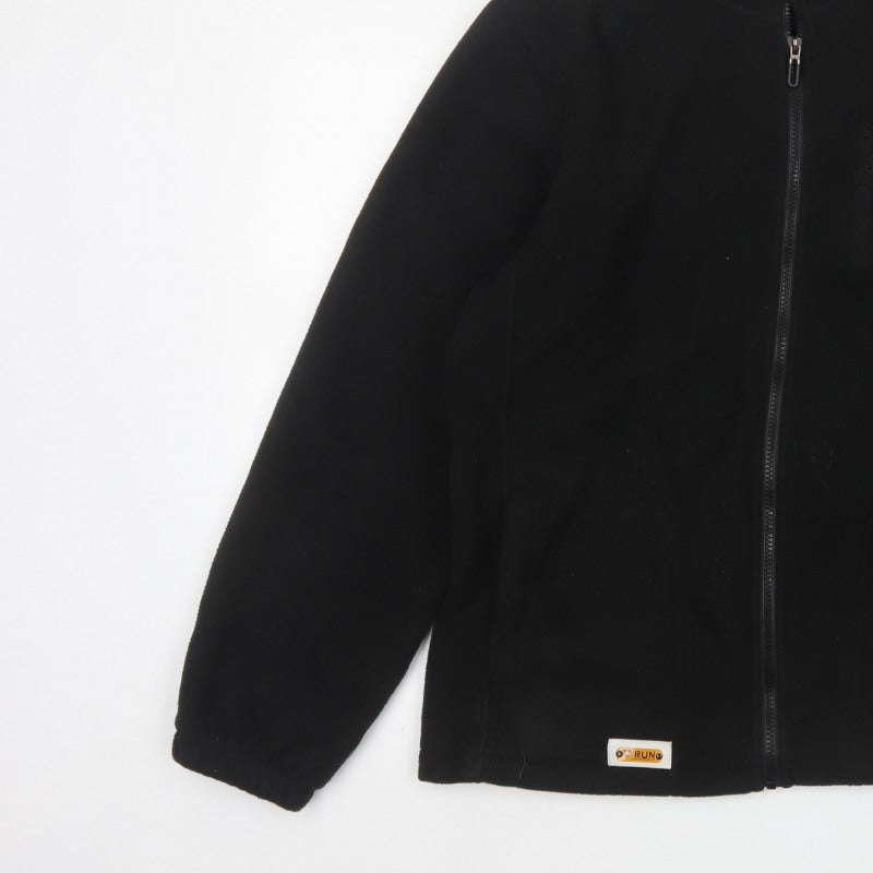 Manfinity Men’s Black L Fleece Zip Basic Jacket Stand Collar