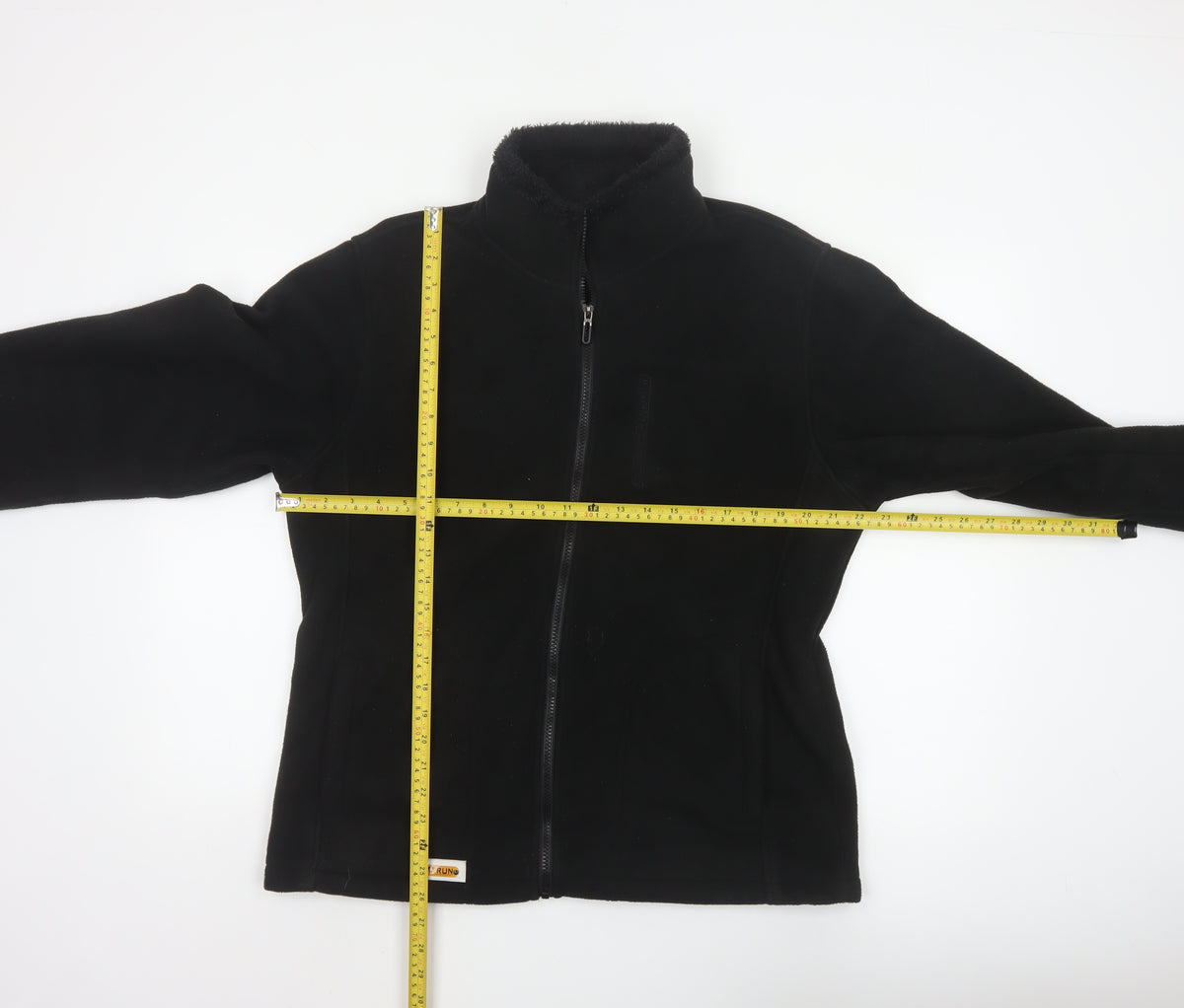 Manfinity Men’s Black L Fleece Zip Basic Jacket Stand Collar