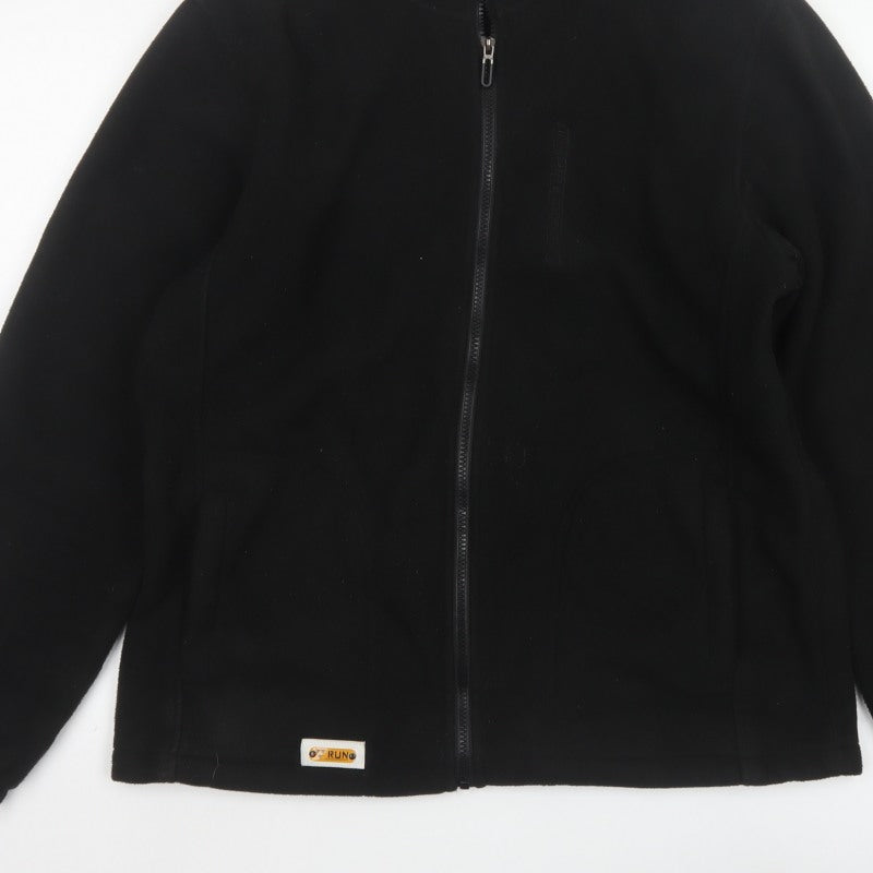 Manfinity Men’s Black L Fleece Zip Basic Jacket Stand Collar