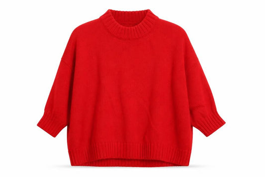 Next Women’s Red UK 24 Chunky Knit Cashmere Blend Roll Neck Jumper