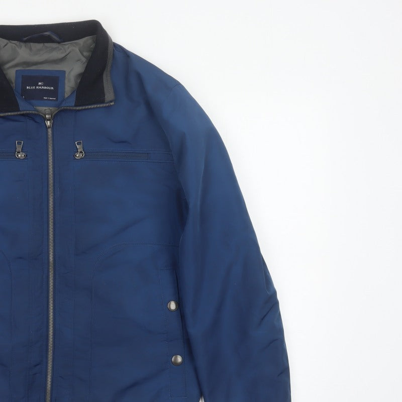Blue Harbour Men’s Blue S Padded Bomber Jacket Full Zip
