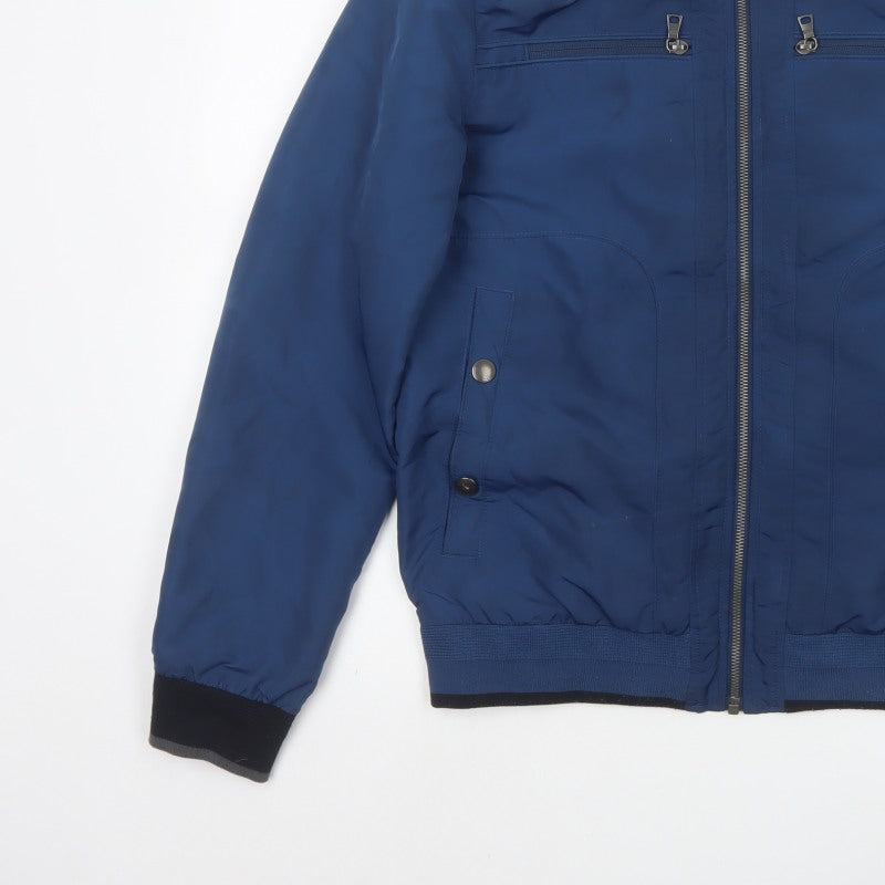 Blue Harbour Men’s Blue S Padded Bomber Jacket Full Zip