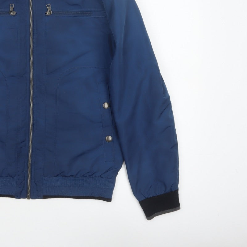 Blue Harbour Men’s Blue S Padded Bomber Jacket Full Zip