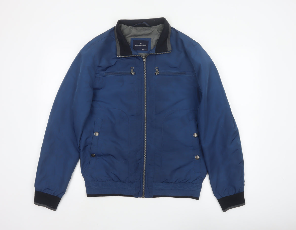 Blue Harbour Men’s Blue S Padded Bomber Jacket Full Zip
