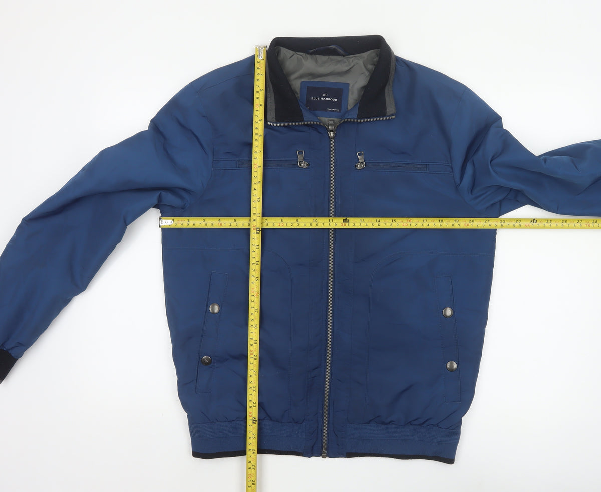 Blue Harbour Men’s Blue S Padded Bomber Jacket Full Zip
