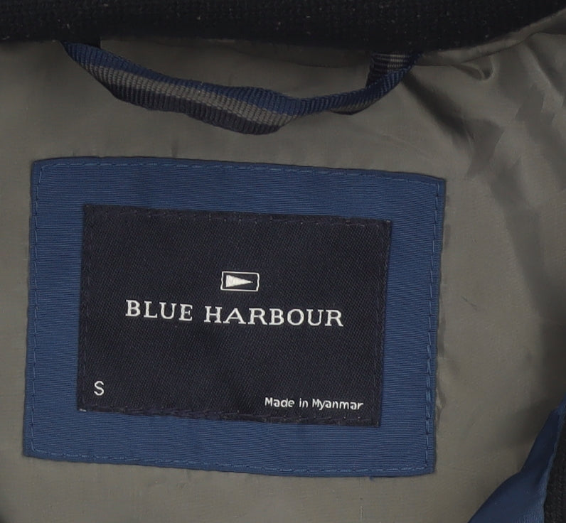 Blue Harbour Men’s Blue S Padded Bomber Jacket Full Zip