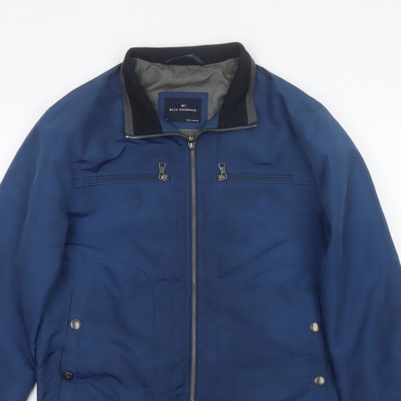 Blue Harbour Men’s Blue S Padded Bomber Jacket Full Zip