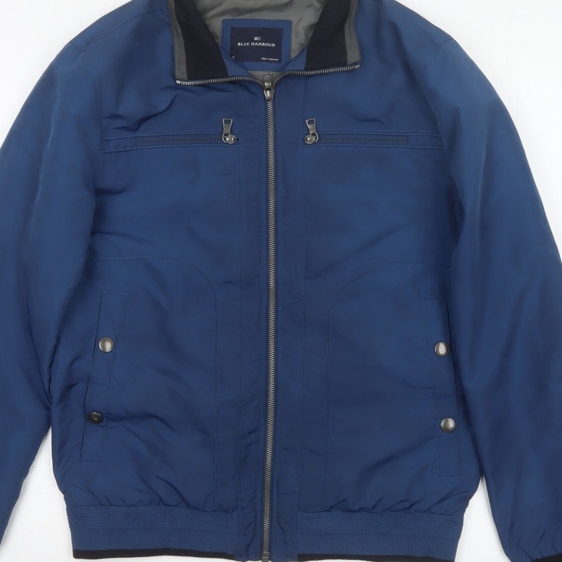 Blue Harbour Men’s Blue S Padded Bomber Jacket Full Zip
