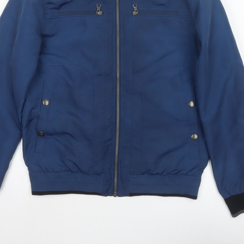 Blue Harbour Men’s Blue S Padded Bomber Jacket Full Zip