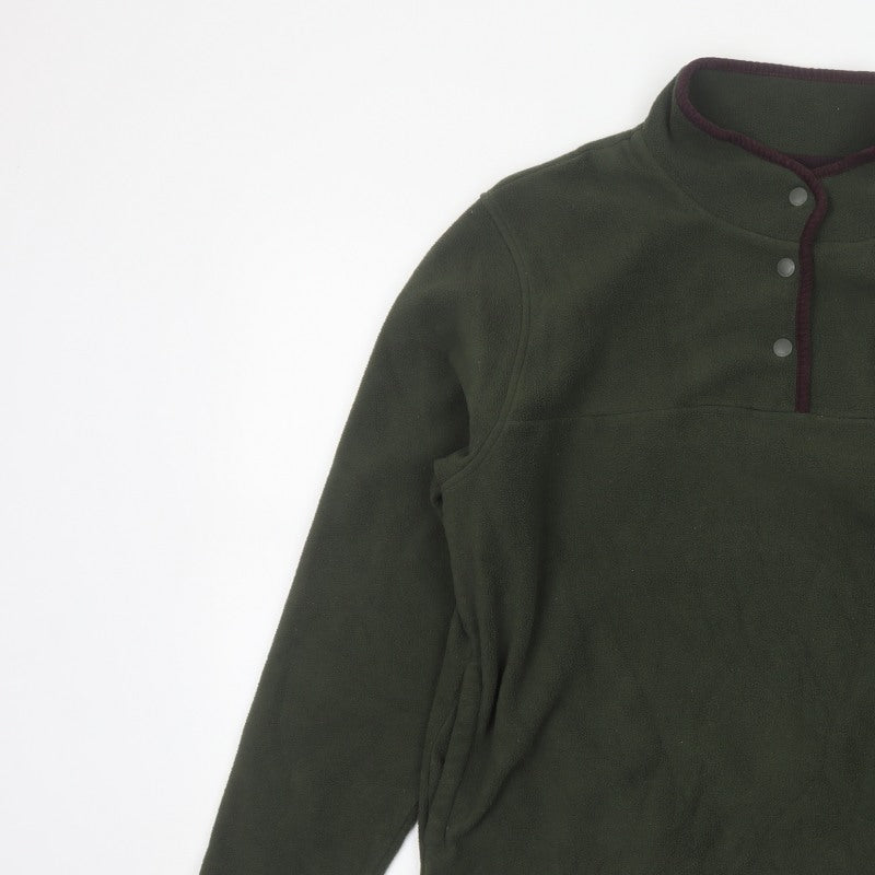 Weird Fish Women’s Green Fleece Snap Pullover Sweatshirt UK 16