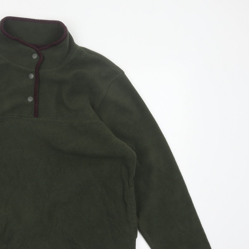 Weird Fish Women’s Green Fleece Snap Pullover Sweatshirt UK 16