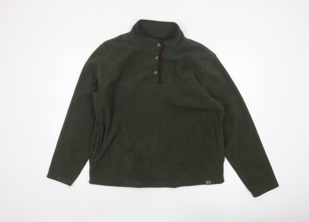 Weird Fish Women’s Green Fleece Snap Pullover Sweatshirt UK 16