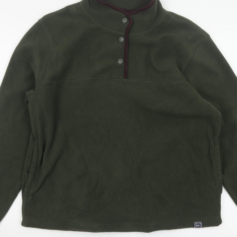 Weird Fish Women’s Green Fleece Snap Pullover Sweatshirt UK 16