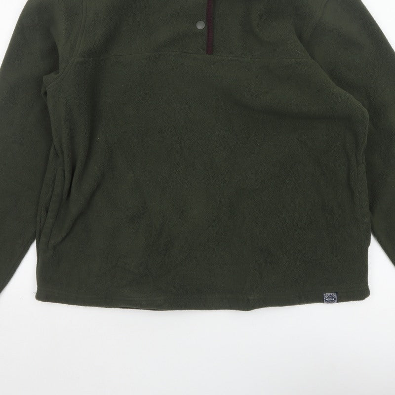 Weird Fish Women’s Green Fleece Snap Pullover Sweatshirt UK 16