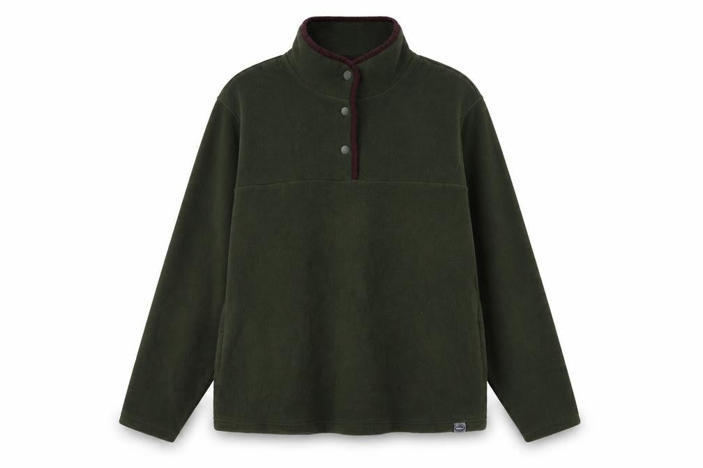 Weird Fish Women’s Green Fleece Snap Pullover Sweatshirt UK 16