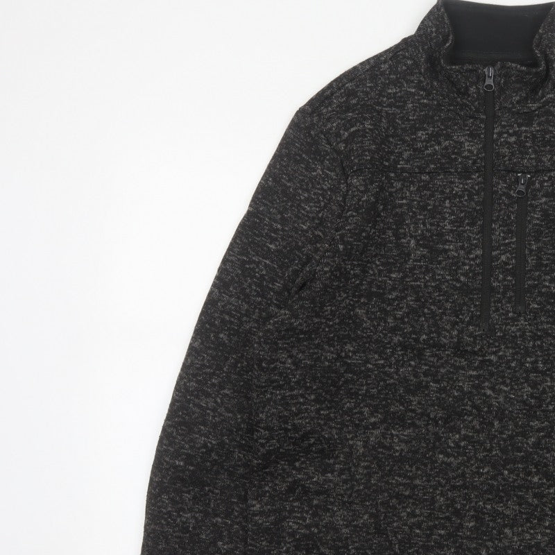 Crane Men’s Grey Marl M 1/2 Zip High Neck Fleece Sweatshirt