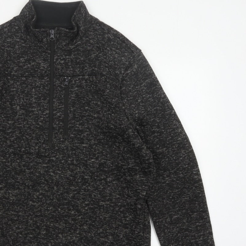 Crane Men’s Grey Marl M 1/2 Zip High Neck Fleece Sweatshirt