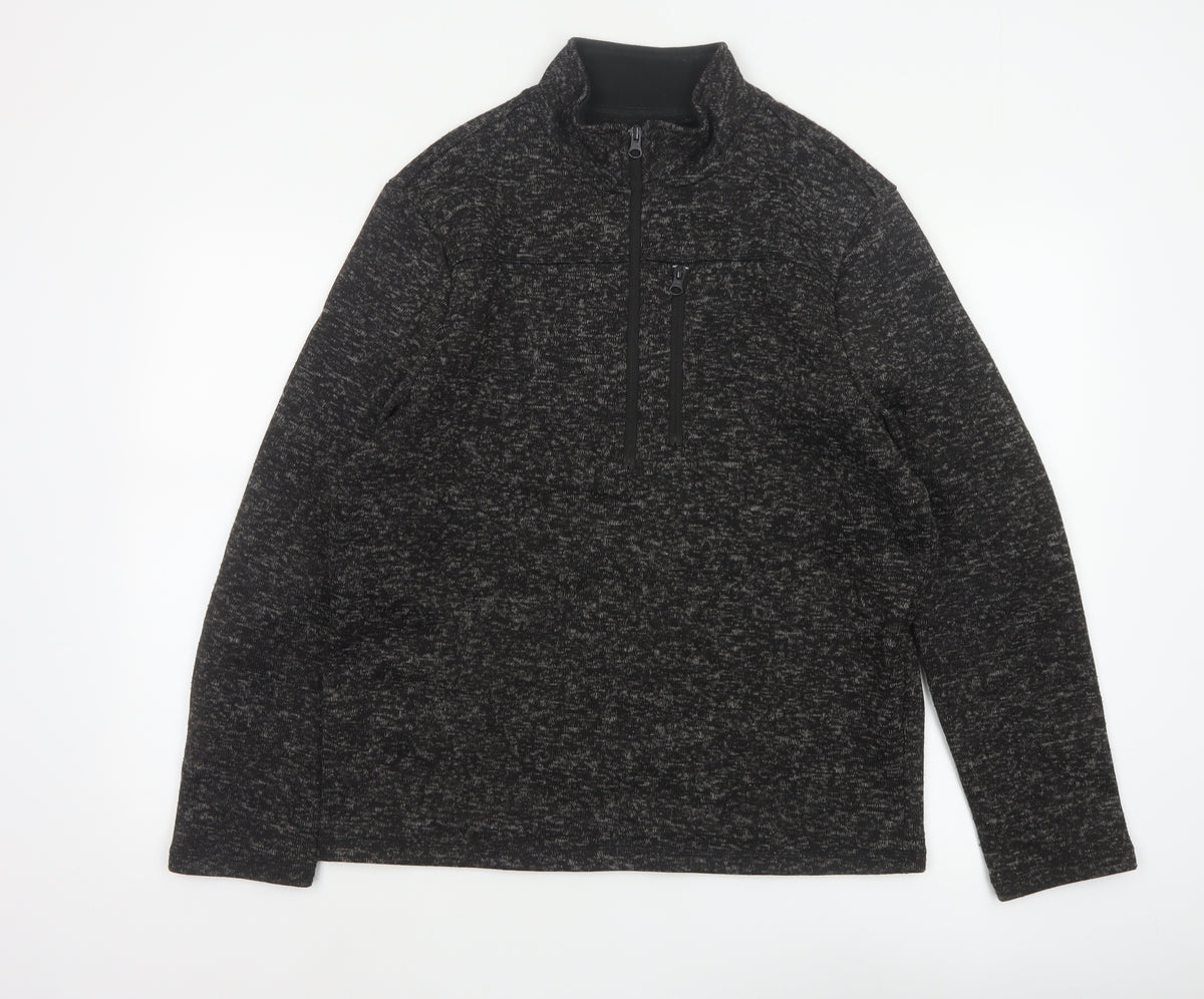 Crane Men’s Grey Marl M 1/2 Zip High Neck Fleece Sweatshirt
