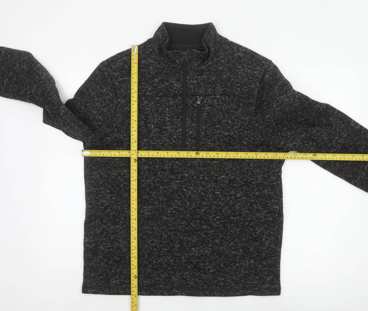 Crane Men’s Grey Marl M 1/2 Zip High Neck Fleece Sweatshirt