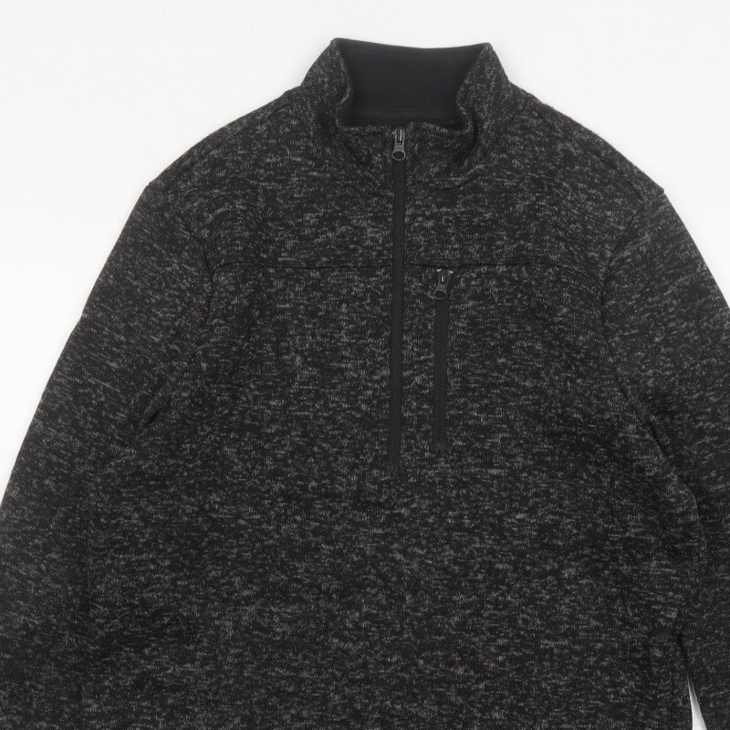 Crane Men’s Grey Marl M 1/2 Zip High Neck Fleece Sweatshirt