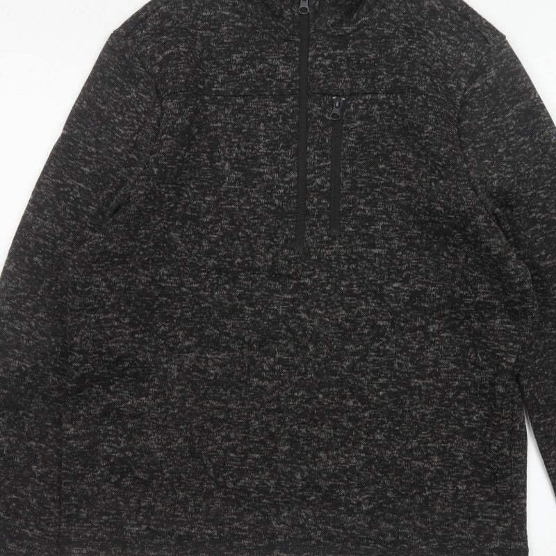 Crane Men’s Grey Marl M 1/2 Zip High Neck Fleece Sweatshirt