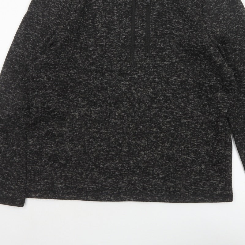 Crane Men’s Grey Marl M 1/2 Zip High Neck Fleece Sweatshirt