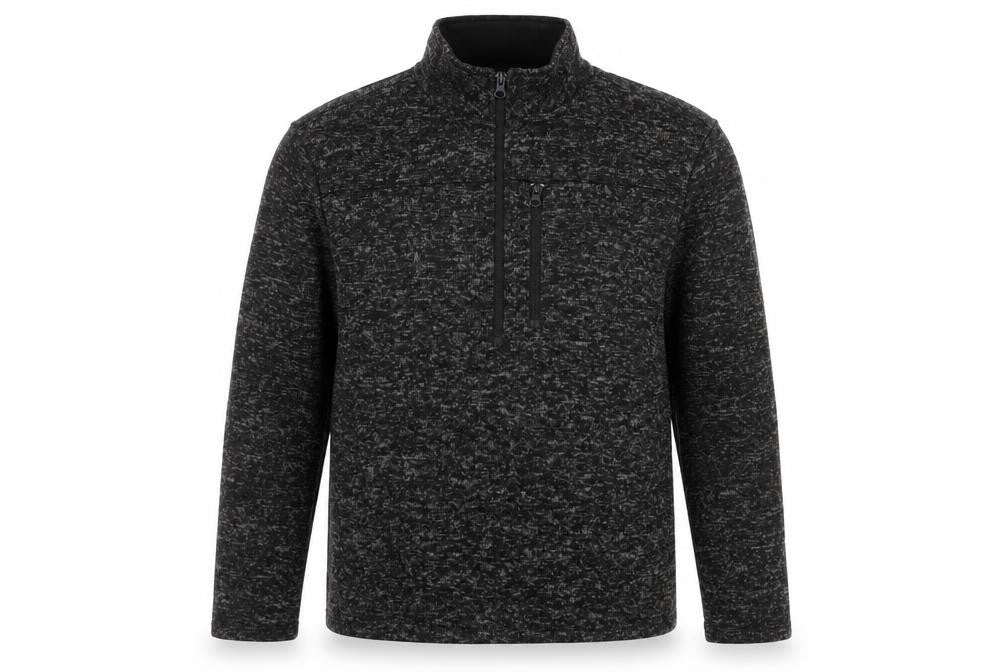 Crane Men’s Grey Marl M 1/2 Zip High Neck Fleece Sweatshirt