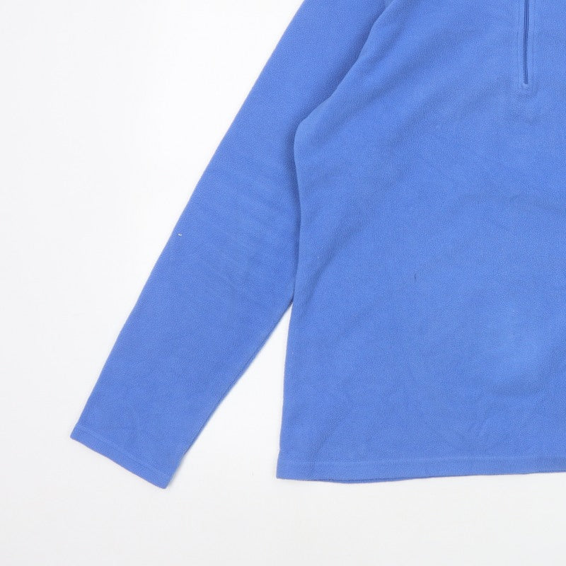 Mountain Warehouse Men Blue L 1/4 Zip Fleece Pullover Sweatshirt