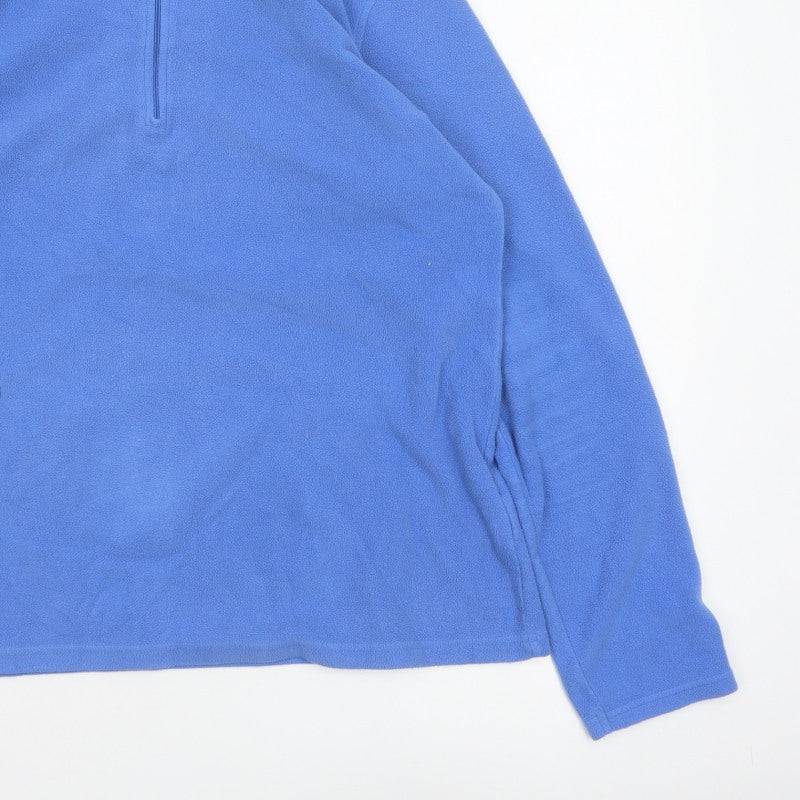 Mountain Warehouse Men Blue L 1/4 Zip Fleece Pullover Sweatshirt