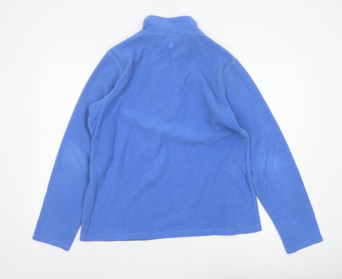 Mountain Warehouse Men Blue L 1/4 Zip Fleece Pullover Sweatshirt