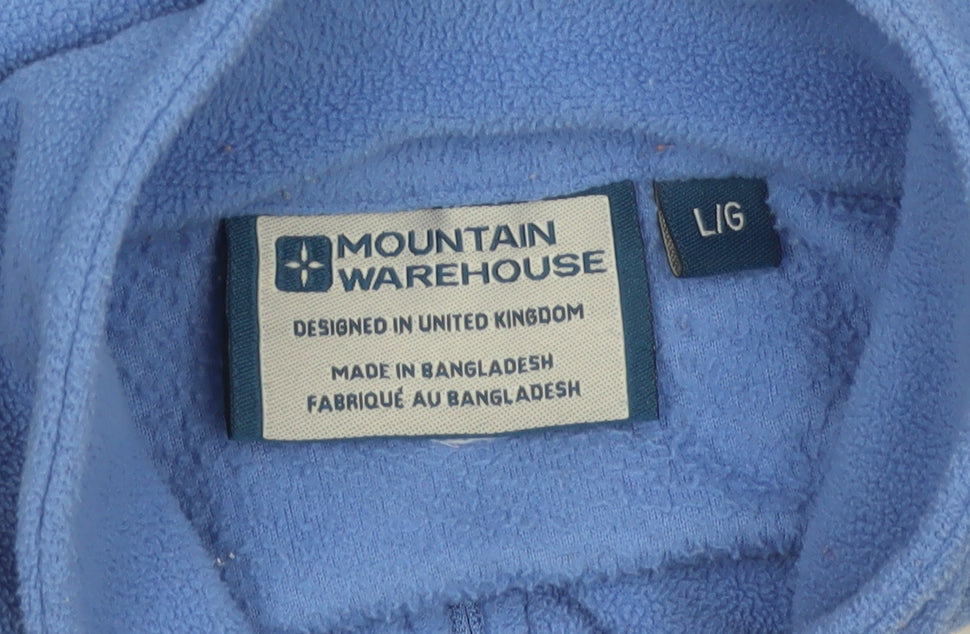 Mountain Warehouse Men Blue L 1/4 Zip Fleece Pullover Sweatshirt
