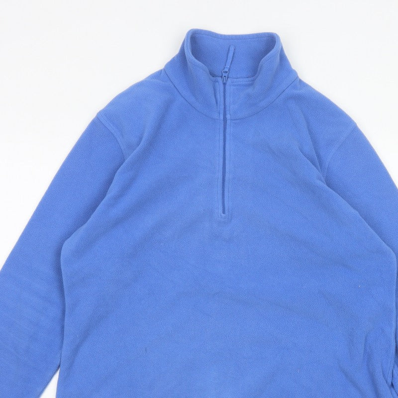 Mountain Warehouse Men Blue L 1/4 Zip Fleece Pullover Sweatshirt