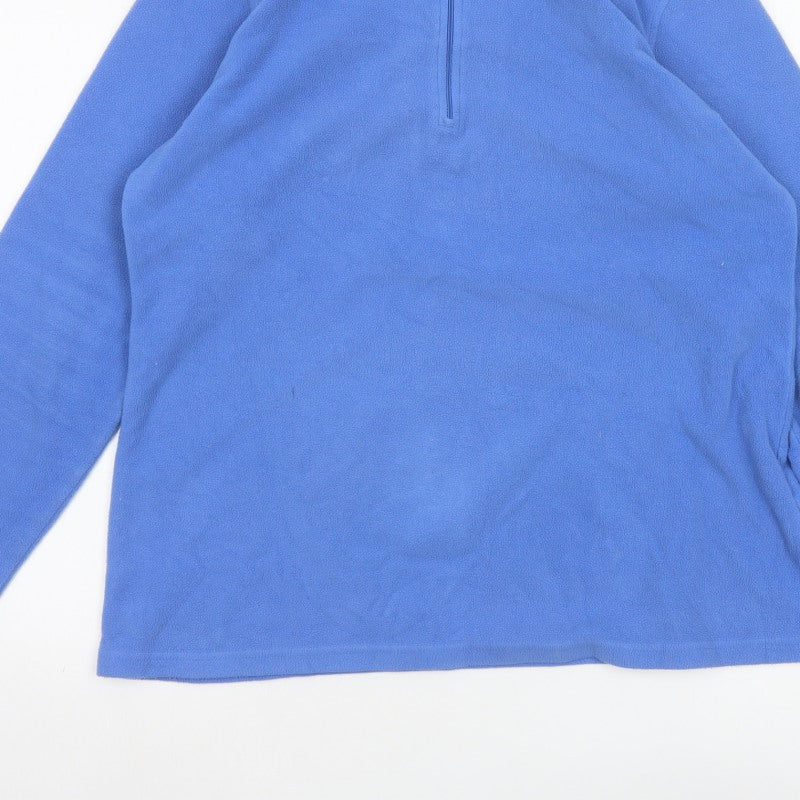 Mountain Warehouse Men Blue L 1/4 Zip Fleece Pullover Sweatshirt