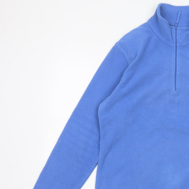 Mountain Warehouse Men Blue L 1/4 Zip Fleece Pullover Sweatshirt