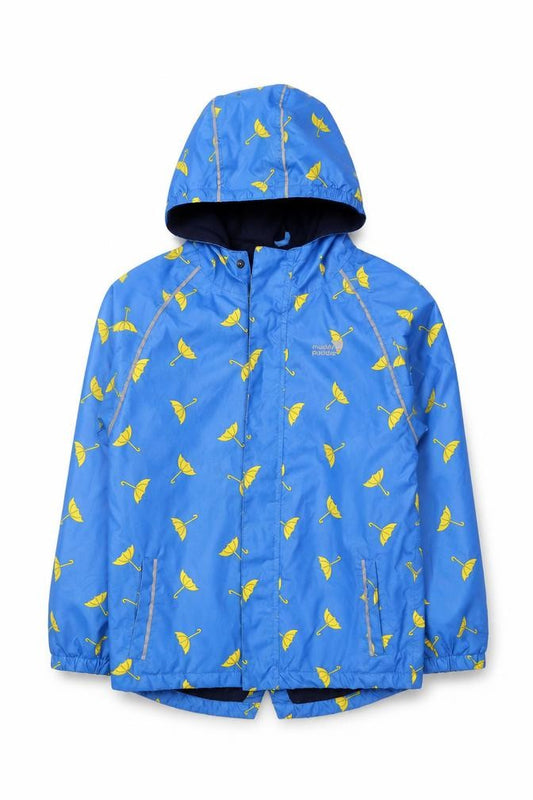 Muddy Puddles Boys Blue Umbrella Print Rain Jacket 9-10 Years Waterproof