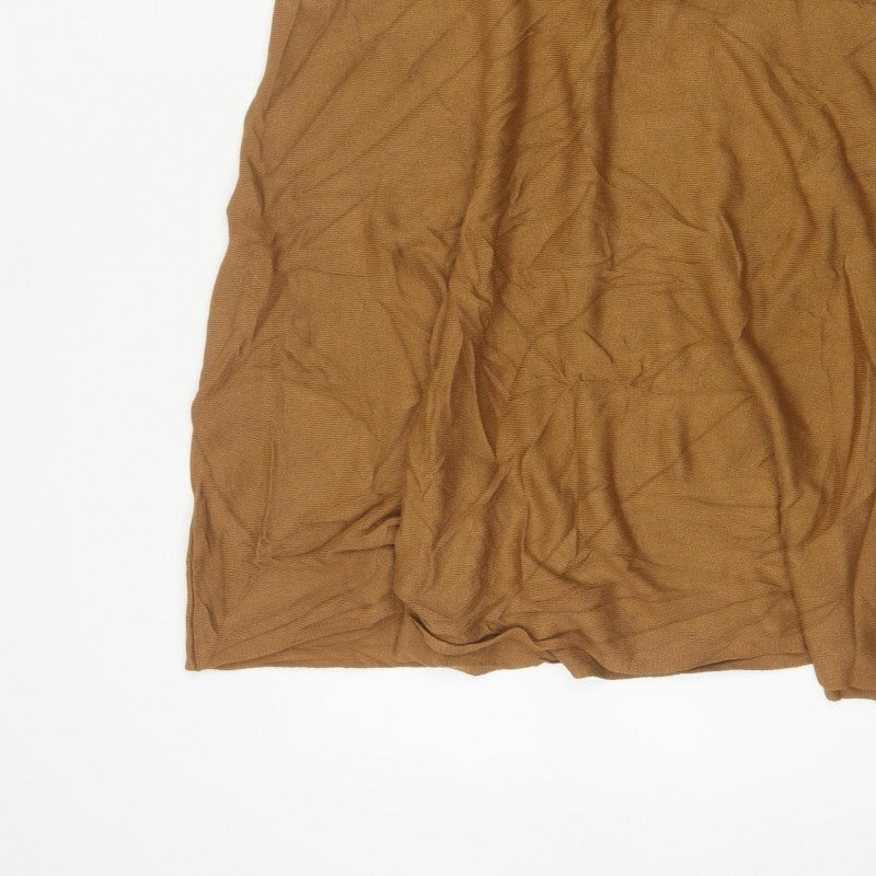 Marks & Spencer Women Brown Size 18 Flared Knit Midi Skirt